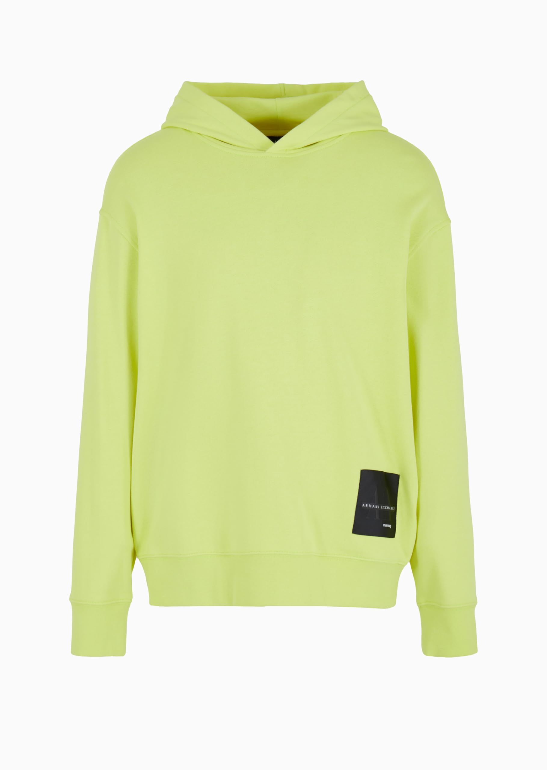 A | X ARMANI EXCHANGE męska edycja limitowana kolekcja Mixmag logo naszywka pulower bluza z kapturem bluza z kapturem, Żółta śliwka, M