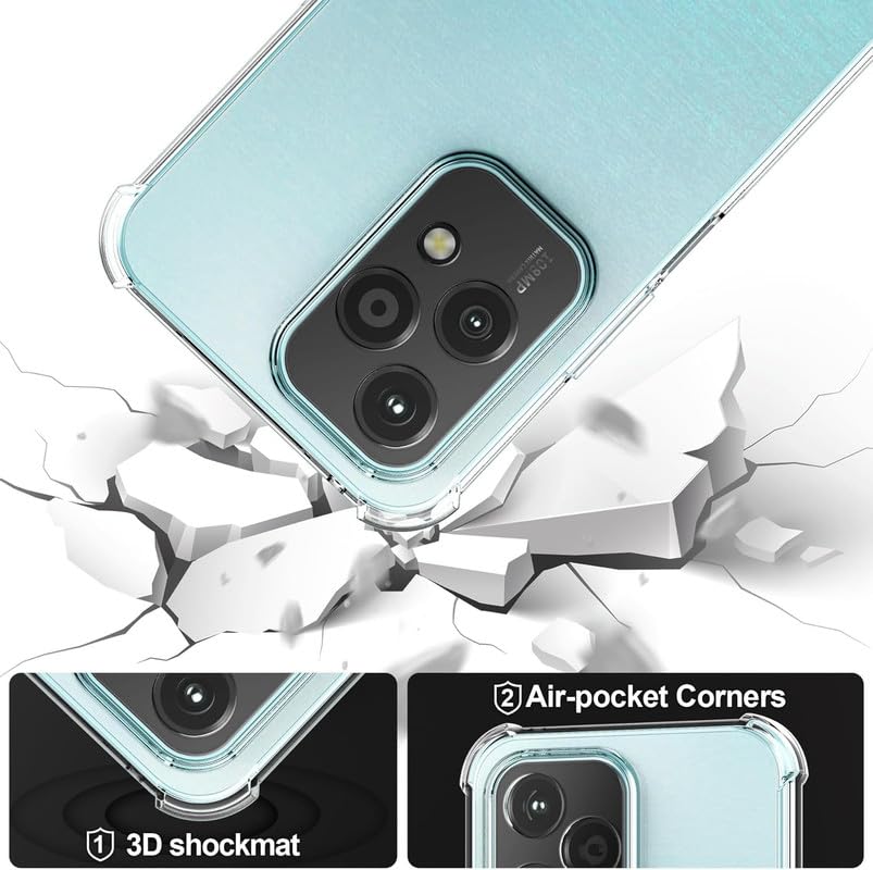 Image of SkyTree Honor 200 Lite, Solid Shock Proof Bumper Hybrid Edge to Edge Protective Transparent Back Cover for Honor 200 Lite
