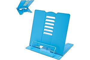 Metal Book Stand Book Holder Book Stand for Reading Adjustable Book Holder for Reading (Blue)