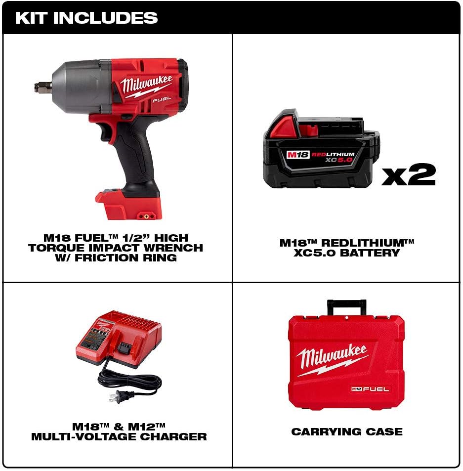 Suреr Brаndѕ Milwaukee 2767-22 Fuel High Torque 1/2 Impact Wrench w/ Friction Ring Kit