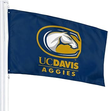 Uc Davis Aggies University Logo Single-Sided 3x5 Ft Flag-Fade-Resistant Quick-Dry Polyester & Metal Grommets