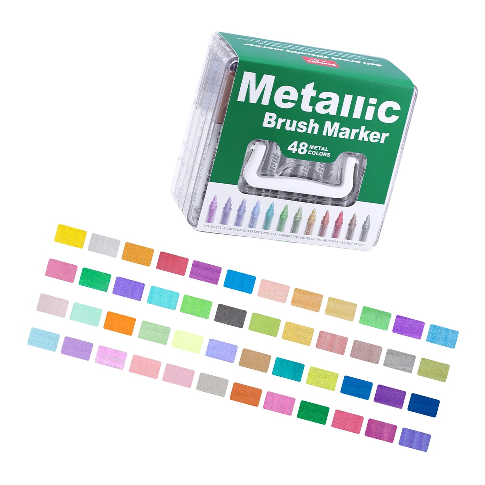 Set di pennarelli metallizzati riflettenti, 48 colori