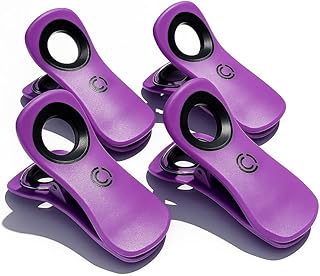 Beach Towel Clips, 3" Stainless Steel Pool Towel Holder with 2.5" Large Opening Cruise Towel Clips for Loungers, Heavy Duty Clips for Boat & Beach, Set of 4 Big Clips - Purple