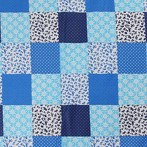 Image of Foldable Mat 6.5 X 6 Feet Korai River Grass chatai Light Blue Cotton Fabric with 20MM Soft Foam Comfort Cushion