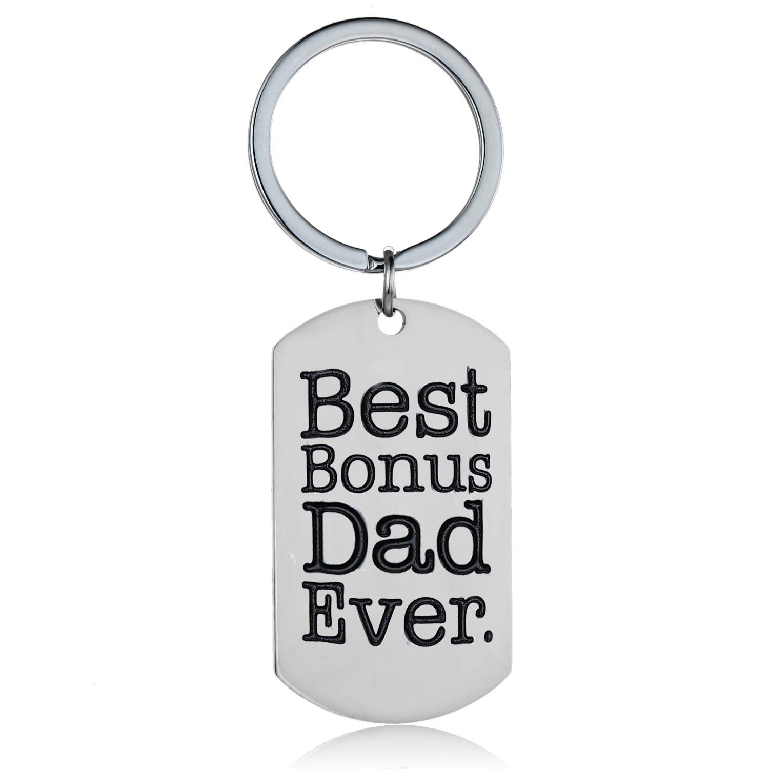 Stepmom Gifts Stepdad Gifts Stepmother Stepfather Keychain Mom Dad Ever Dog Tag Key Chain Keyring
