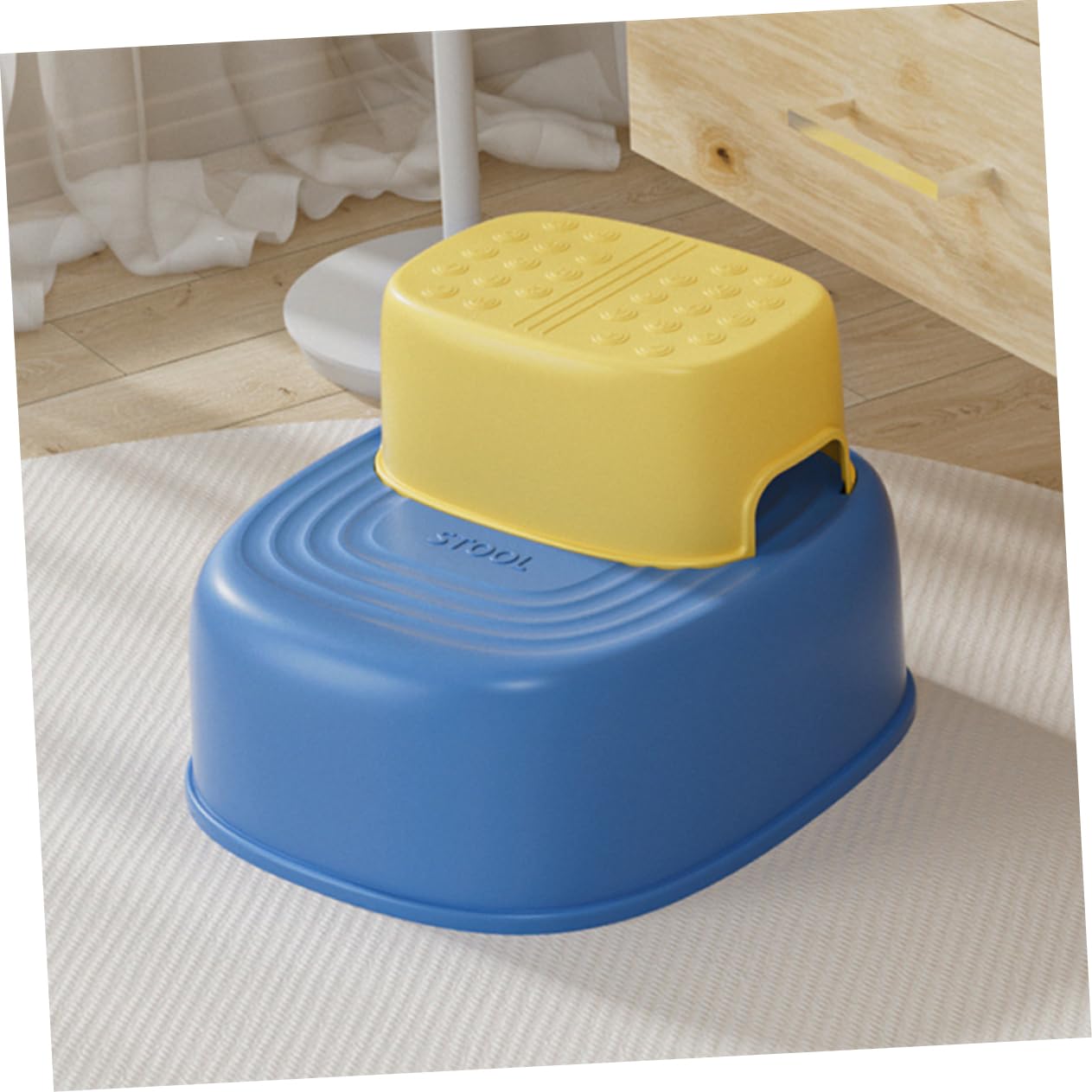 COLLBATH Child Stool Toddler Bathroom Stool Easy to Use in Bathroom Kitchen or Playroom