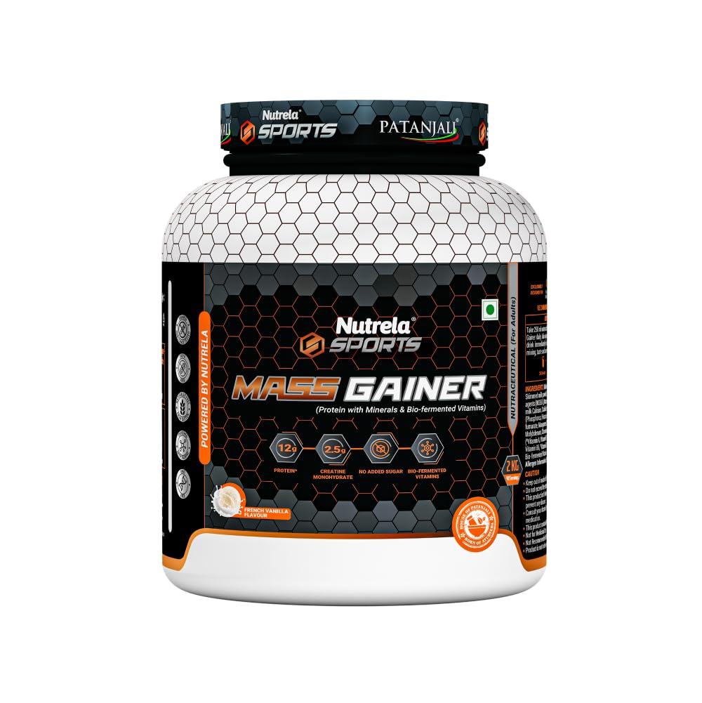Nutrela Sports Mass Gainer-2KG (Vanilla Ice Cream)-picture-3