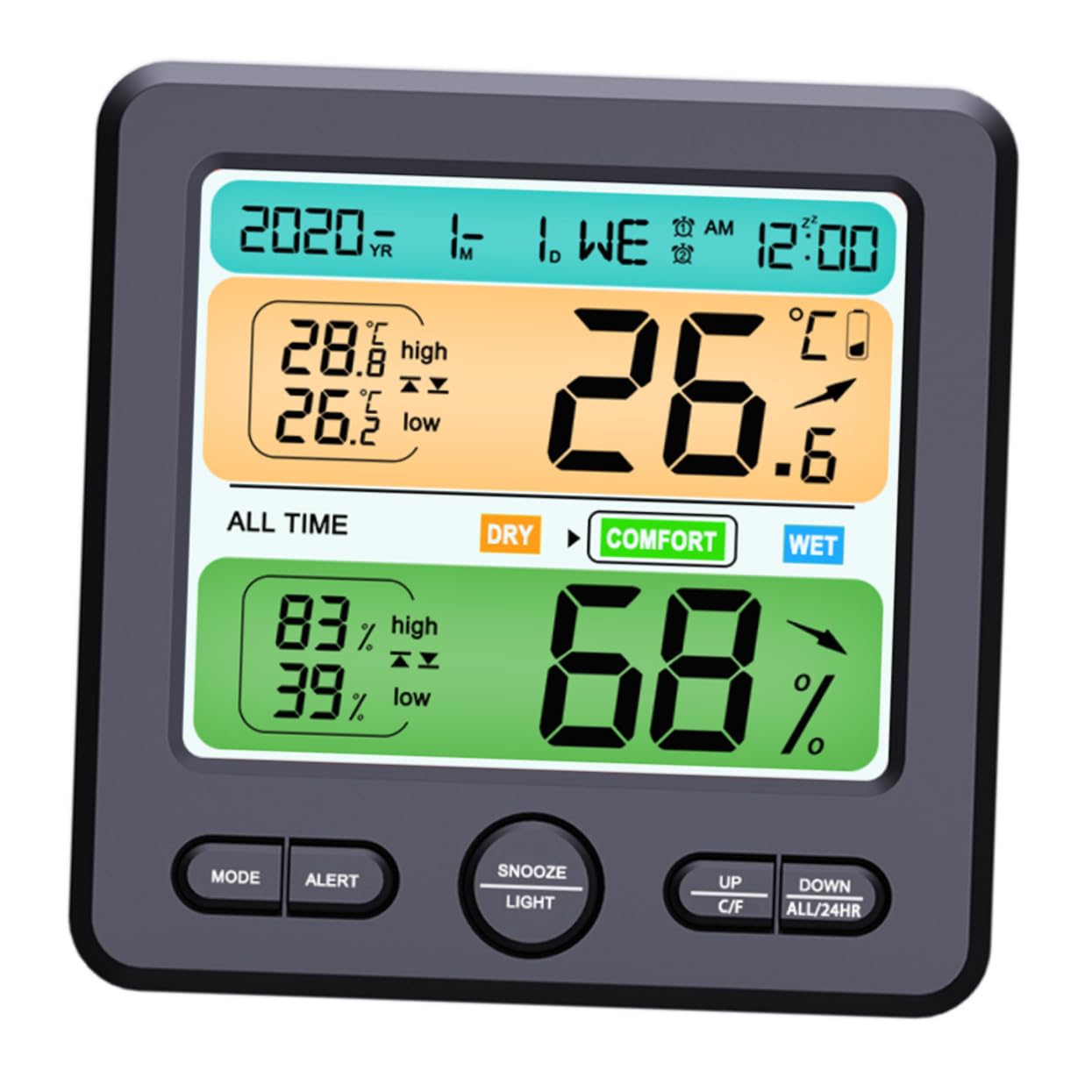 Thermohygrometer Temperature Sensor Digital Wall Clock for Bedroom Indoor Room Thermometer Home Decor Electric Clock