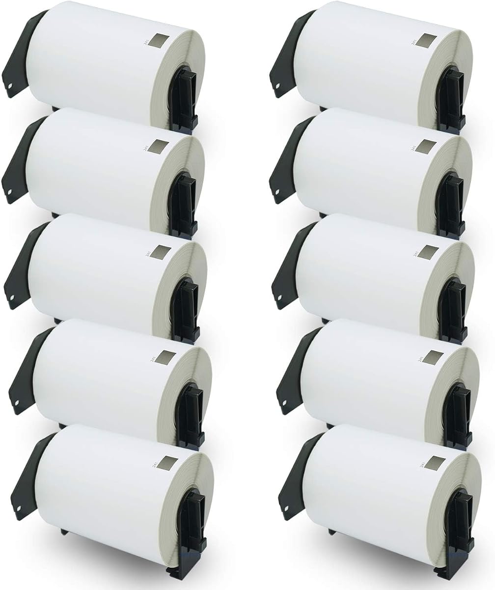 Reemplazo de etiquetas de envío compatibles para Brother DK-1241 (4 pulgadas x 6 pulgadas), uso con impresoras de etiquetas Brother QL [10 rollos/2000 etiquetas]
