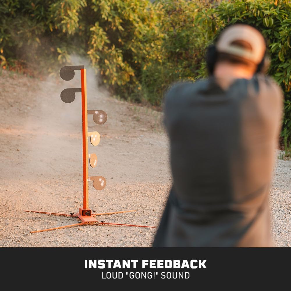 TITAN GREAT OUTDOORS Six AR500 3/8" Thick Steel Dueling Tree Targets, Raw Steel 6" Dia. Swing Paddles, Gong Shooting Target with Instant Feedback, DIY Target Tree Accessory