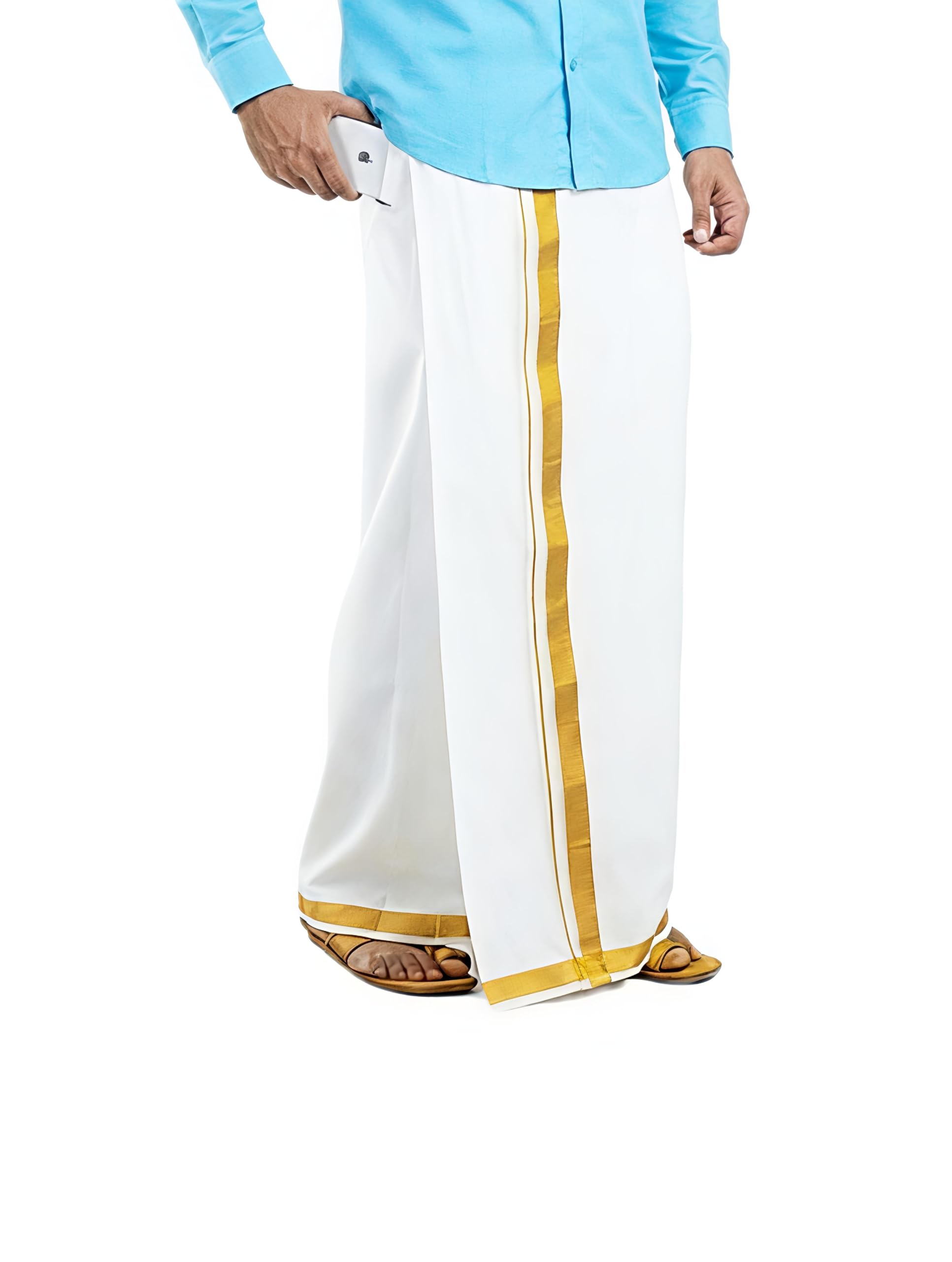 green tee Men White Readymade Dhoti - Pack of 1-picture-37