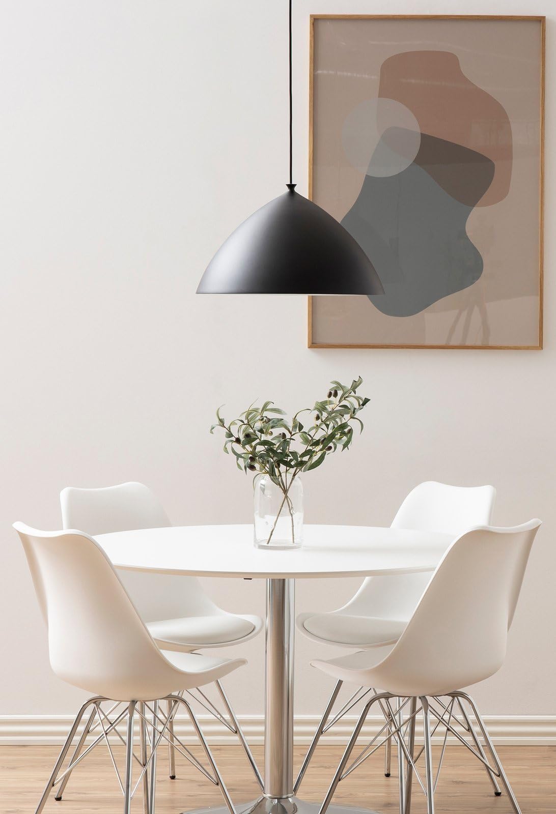 AC Design Furniture Sedia di design Emanuel, in plastica, dimensioni: 48,5 x 85,5 x 54 cm (larghezza x altezza x lunghezza), 4 pezzi, bianco e cromato, 80739