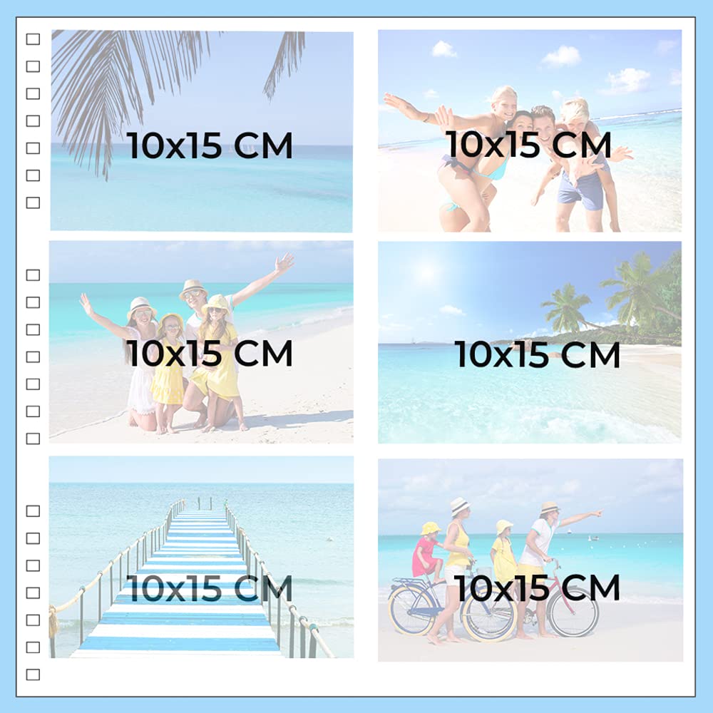 Exacompta - 16981E - Álbum de Fotos en Espiral ARAMY - 360 Fotos - 60 Páginas Negras - Tamaño 32 x 32 cm - Cubierta de Papel Efecto Textil Negro - Marcado Dorado - Certificado FSC®