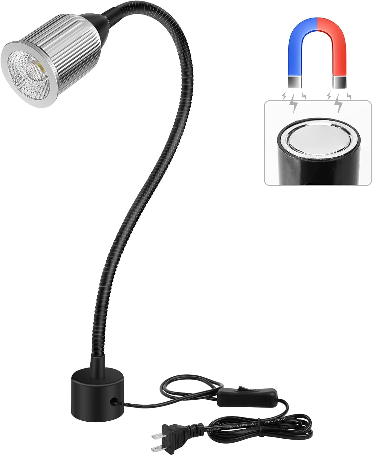 10W Magnetic Machine LED Work Light with Flexible Gooseneck and Magnetic Base, 1000lm, 6500k Magnetic Base Tool Lamp for Work Bench, lathe, Sewing Machine, Grill, Shop, Industrial Lighting 10W Magnetic Machine LED Work Light with Flexible Gooseneck and Magnetic Base, 1000lm, 6500k Magnetic Base Tool Lamp for Work Bench, lathe, Sewing Machine, Grill, Shop, Industrial Lighting