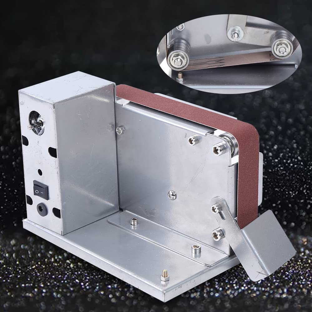 Levigatrice a nastro, levigatrice a nastro elettrico, mini levigatrice a nastro elettrico per levigatura grossolana, affilatura di tornitura in acciaio al tungsteno (110 – 240 V) motore 795