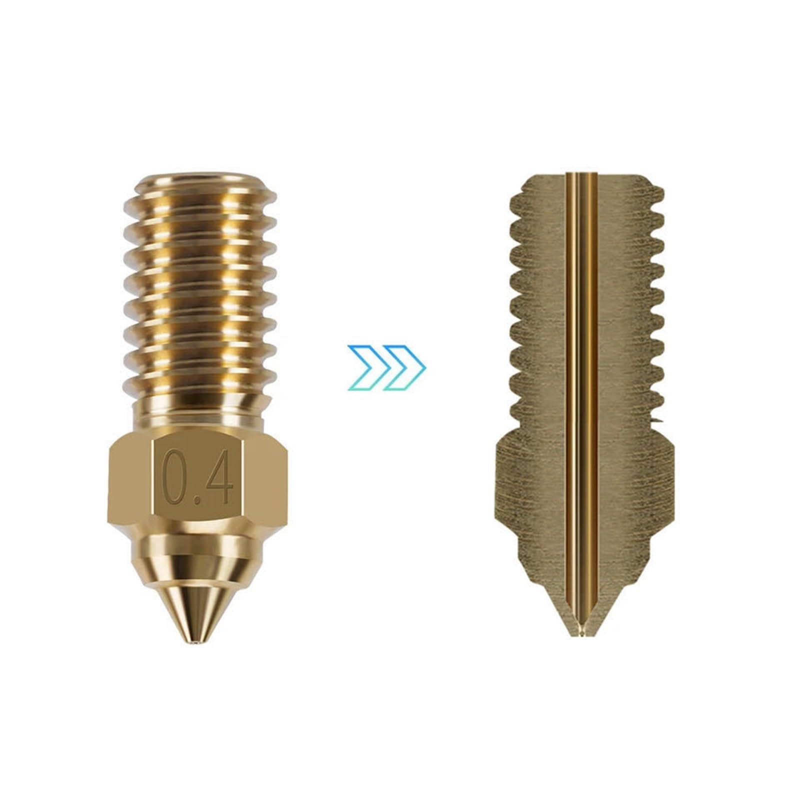 Kompatibel mit Elegoo-Düse | Neptune 4 Pro Messing Edelstahl gehärtet CHT 0,2 bis 1,0 mm(Stainless Steels 10pcs,0.6mm)
