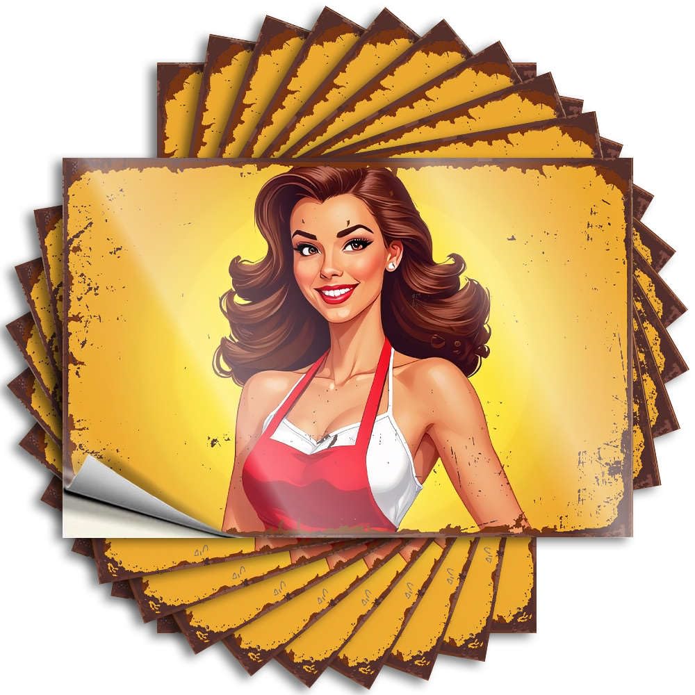 Tattoo Sweet Custom Stickers, Tumbler Waterproof Vintage Poster of A Beautiful Woman in A Red Swimsuit. for Hydro Flask | Plastic Vinyl Decals for Stone Holiday Gift(8X12CM)
