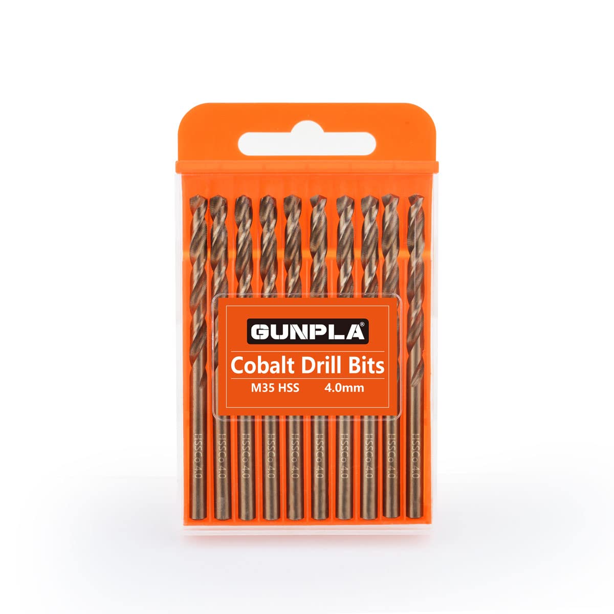 Lot De 10 Forets HSS Cobalt M35 4.0 Mm - Revêtement Titane, DIN 338, Pour Métaux Durs Et Inox - 75 Mm De Longueur - 10