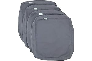 CozyLounge Stone Gray Outdoor Water Repellent Patio Chair Cushion Seat Pillow COVERS (4 Pack)