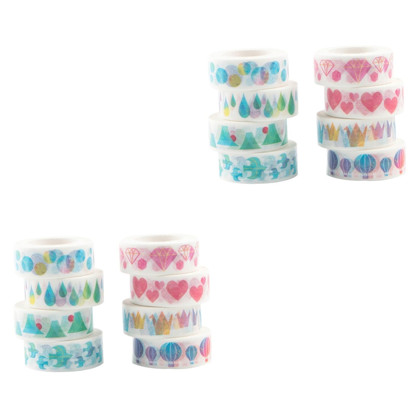 16piezas Cinta Adhesiva Washi Decorativa De Papel Autoadhesivo para Manualidades Scrapbooking y Diarios para Decorar Cuadernos y