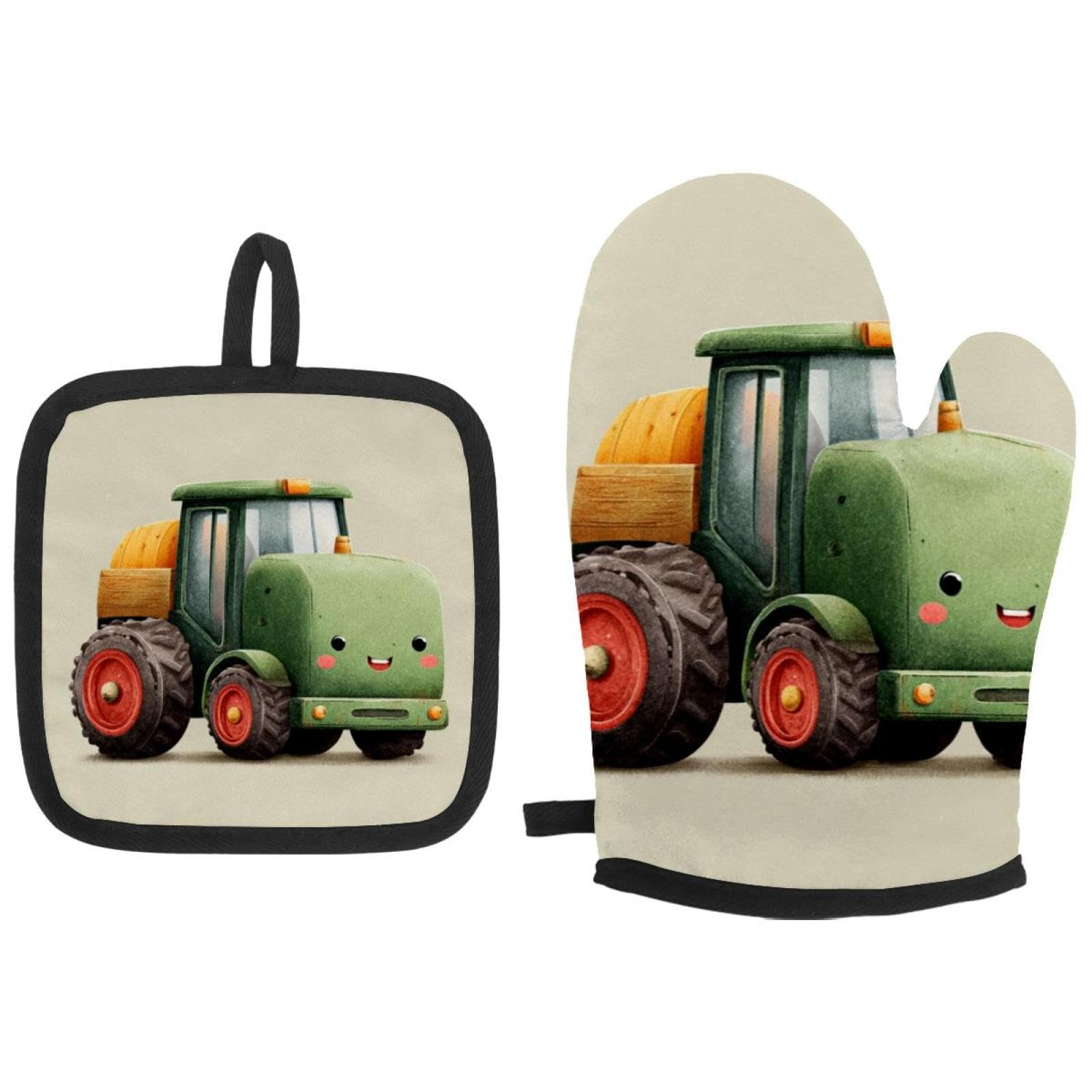 Maniques de cuisine tracteur et camion rigolos gants de four antichaleur pour les repas en famille