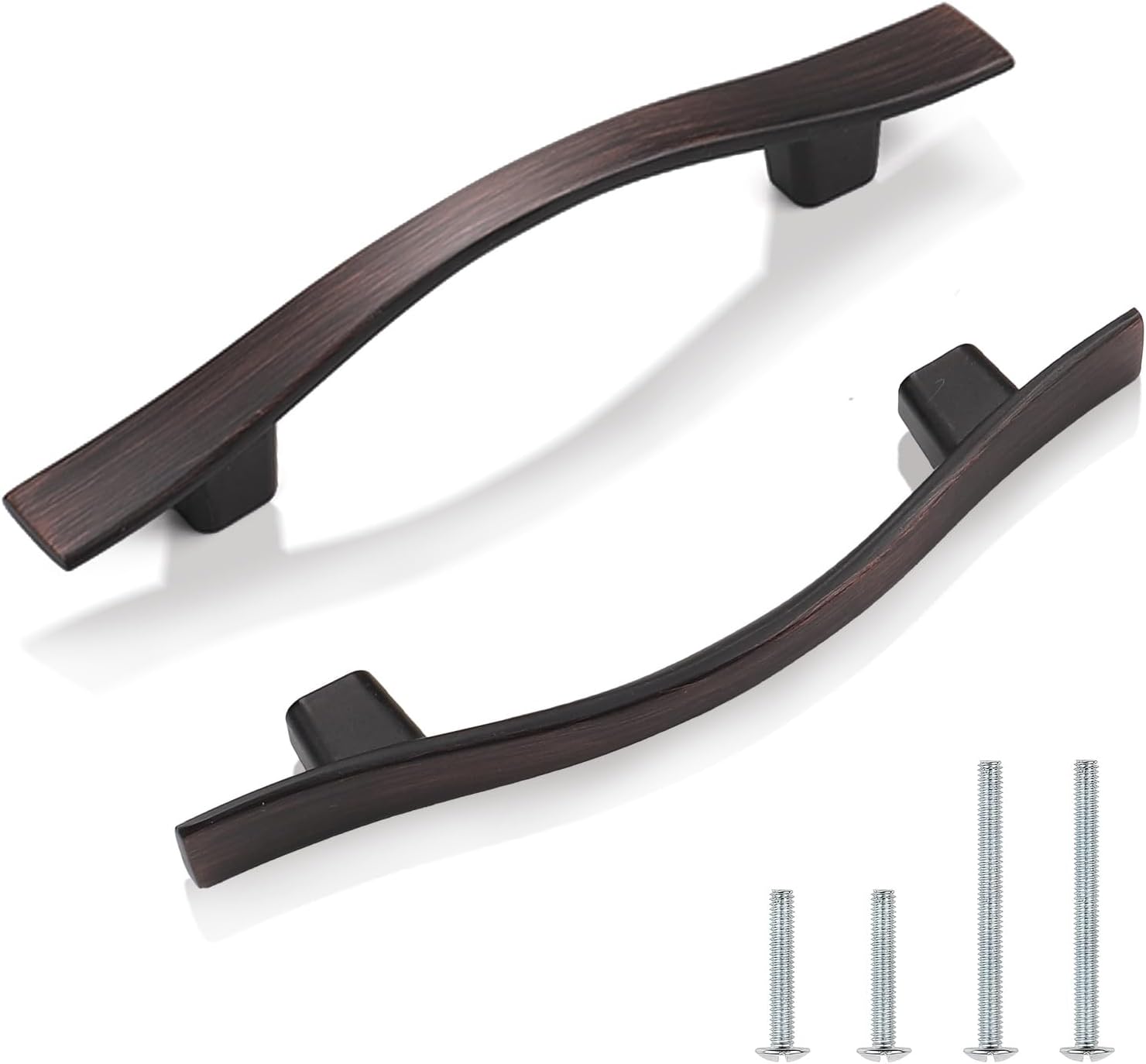 Knobonly 30 Pack Cabinet Handles 3 inch(76mm) Hole Centers, Oil Rubbed Bronze Drawer Pulls, Bridge Design, Zinc Alloy