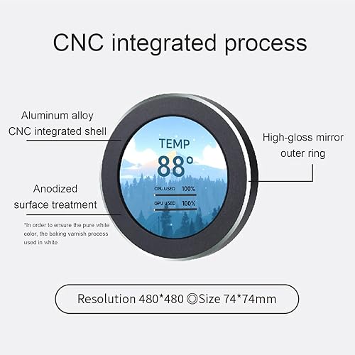 Miniatura 9 de WOWNOVA AIO Monitor de temperatura de computadora de 2.1 pulgadas, enfriador de CPU, pantalla LCD, kit de actualización para sistemas de