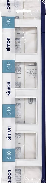 Simon 10 Frame Switch 4 Elements White Schuko Button