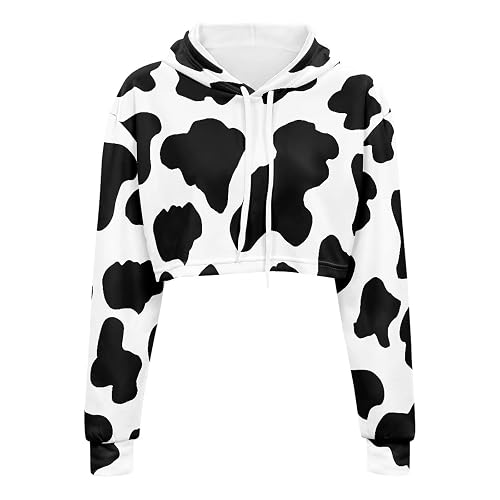 YEXIATODO Women Casual Hoodies Sweatshirts Long Sleeve Crop Top Hoodies