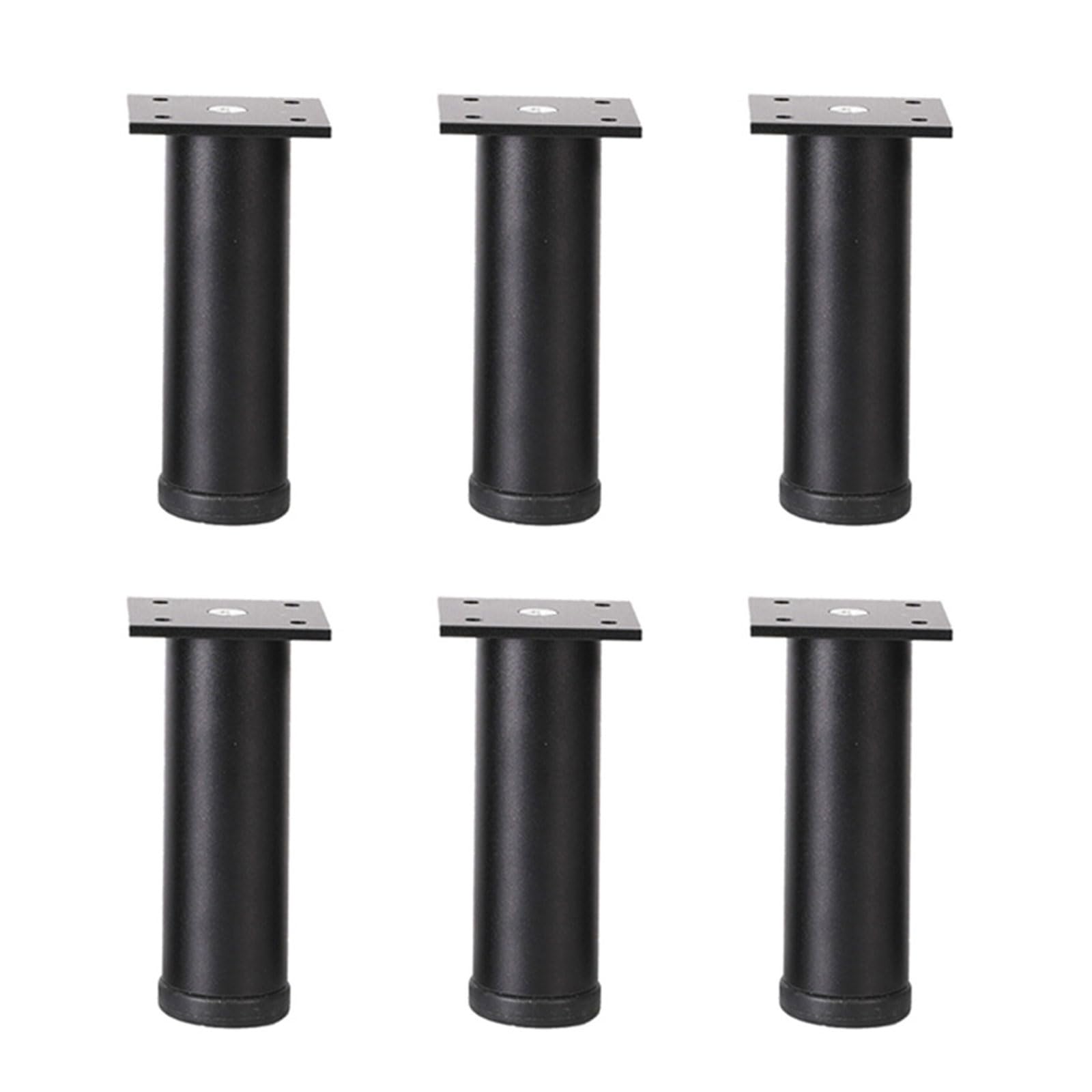 Kalttoy Black 6Lots Heavy Type Adjustable Bed Legs Modern Styles Bed Leg Elevator With Antislip Base Furnitures Feet For Stable Height Aluminum Legs