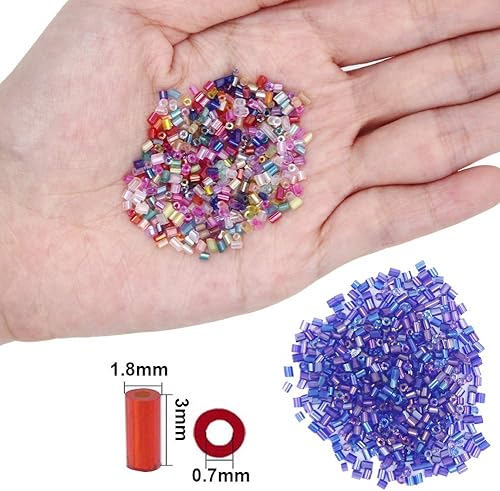 Vista 11 de EuTengHao Kit de 9600 cuentas de tubo de cristal con semillas de corneta, pequeñas cuentas para manualidades, pulseras, collares, manualidades