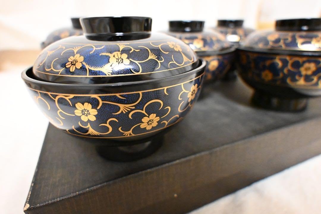 ほぼ未使用 懐石道具 朱塗 竹形黒竹蒔絵 箸洗い 十客組 内黒 小吸物椀 元箱 ほぼ未使用 懐石道具 朱塗 竹形黒竹蒔絵 箸洗い 十客組