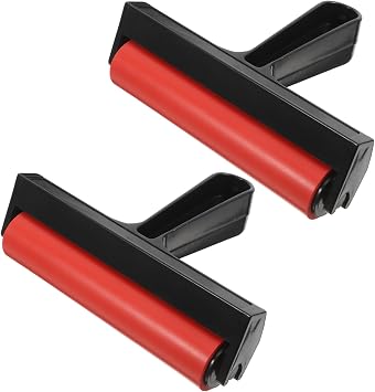 أداة تطبيق الحبر الفنية STOBOK 2pcs ذات الأسطوانة المطاطية لتوزيع الحبر بالتساوي والطباعة والرسم والمشاريع