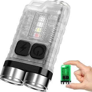 BORUiT Mini Powerful Keychain Flashlight USB-C Rechargeable EDC Flashlight with White Red UV Blue Light,Super Bright 900LM... Price In India