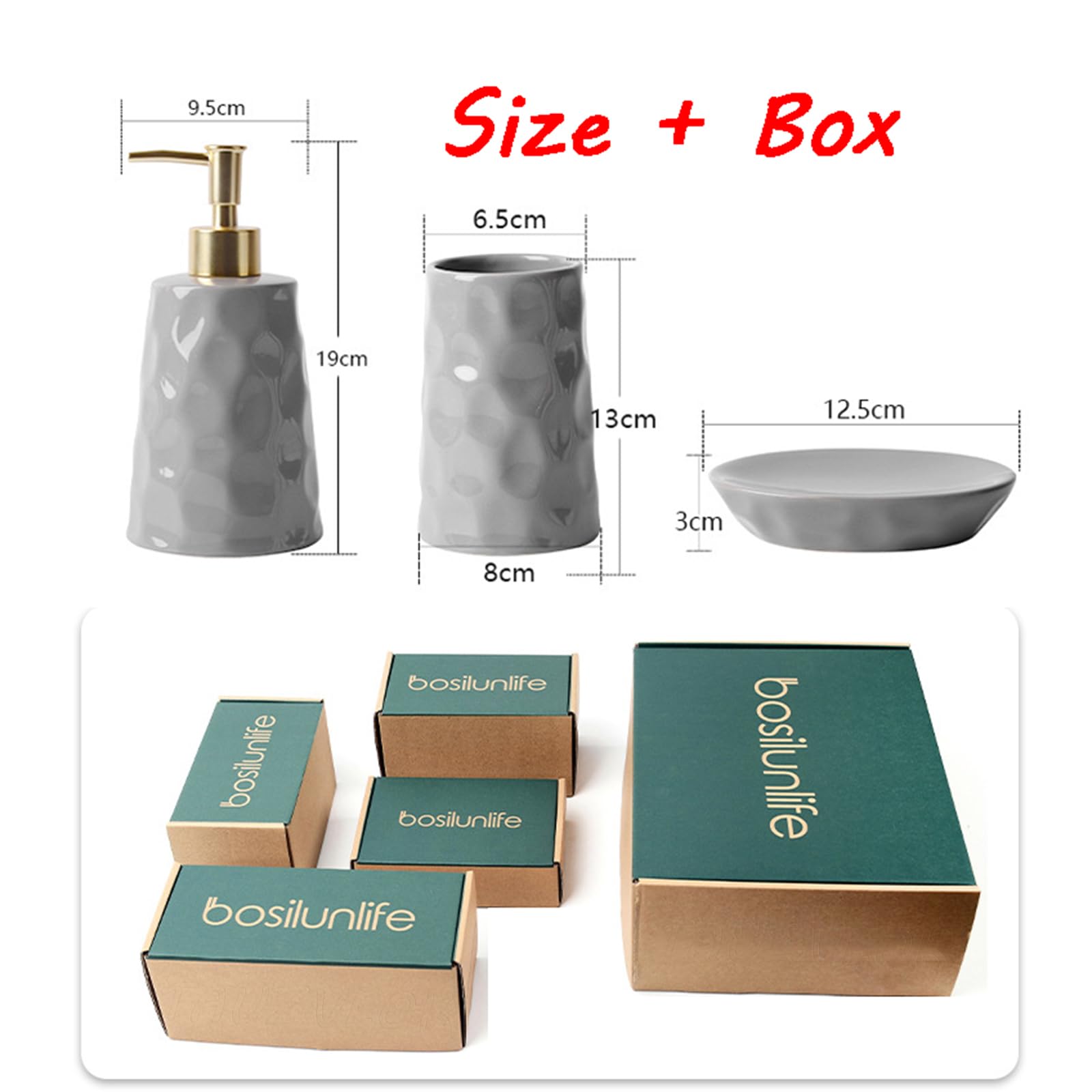 Tauzveok Set Bagno In Ceramica Con Fiori Di Rosa – 4 Pezzi Dipinti A Mano: Portaspazzolino, Tazza, Portasapone E Dispenser Per Lozione