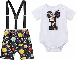 Benylion Baby,Clothing,Baby Boys 0-24m,Outfits & Clothing Sets Benylion Baby Boys First Birthday Outfits Cake Smash Gentleman Formal Suit Set Shorts Sleeve Romper+Shorts+Y-back Suspenders 3pcs Clothes Sets 9-18 Months