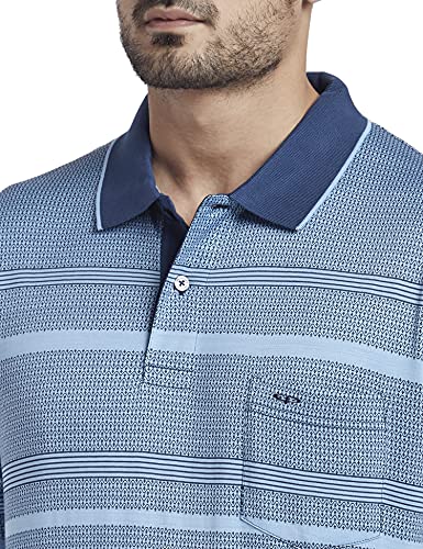 Image of Colorplus Men's Pure Cotton Jacquard Pattern Classic Fit Polo Neck Half Sleeve Casual T-Shirt