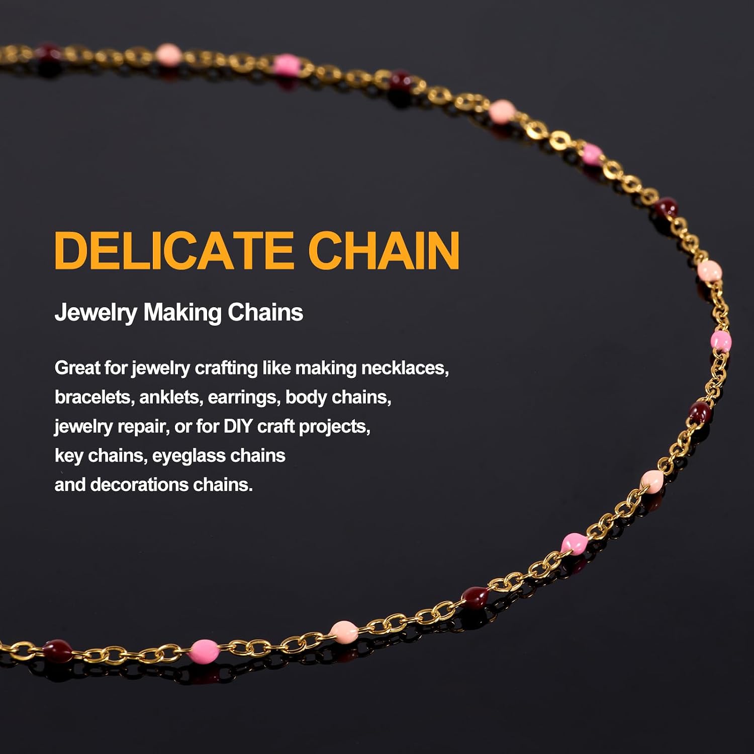 KYUNHOO 5M Stainless Steel Gold Chain for Jewelry Making Thin Cable Links image 4