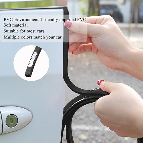 Miniatura 4 de Protectores de borde de puerta de automóvil de 16.4 pies, protector de sello de goma anticolisión en forma de U, apto para la mayoría de vehículos