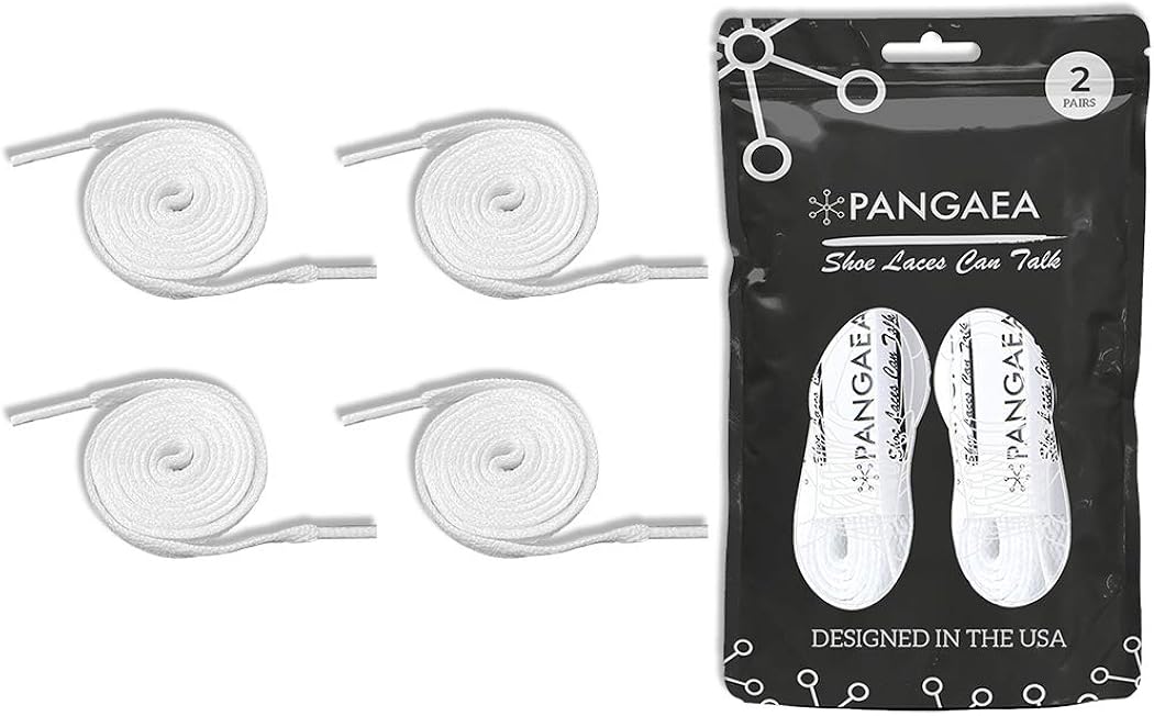 [2 Pair] (4 Laces) Flat Shoelaces 5/16 inch (8mm) for Sneakers and Converse Shoelaces Replacements