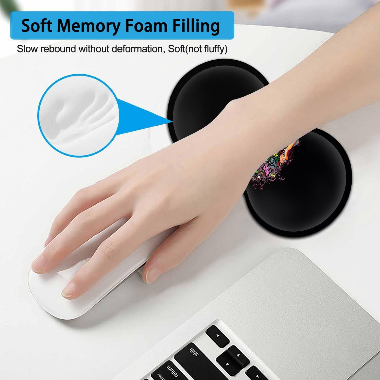 Large Mouse Pad, Extended Office Desk Pad 31.5x11.8in,Ergonomic Memory Foam Mouse Wrist Rest Support for Home Office Computer Writing Pad,African American Woman Black Women XXL Black Gaming Mouse Mat