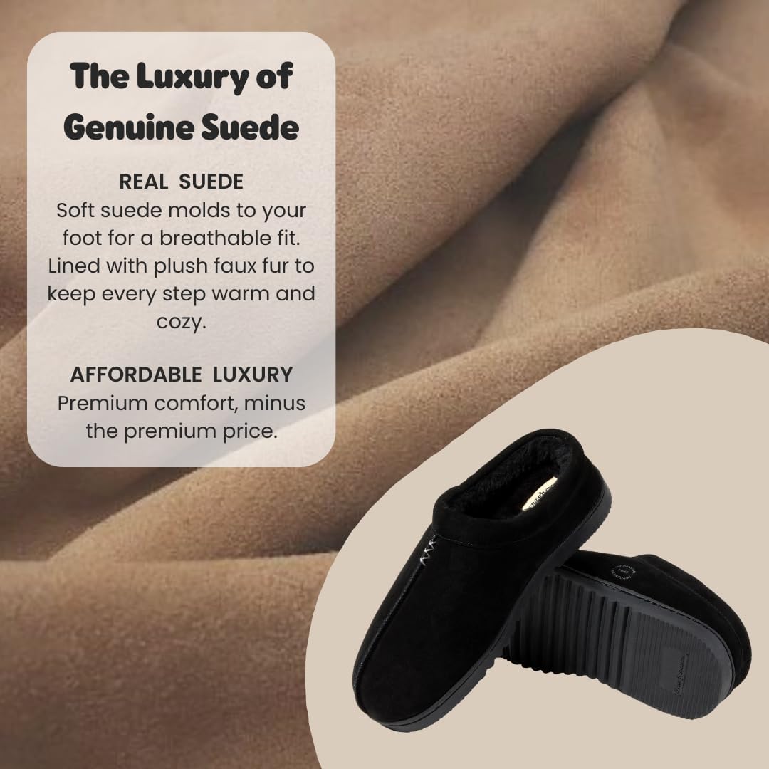 Dearfoams mens Suede Indoor Outdoor Clog - Image 3