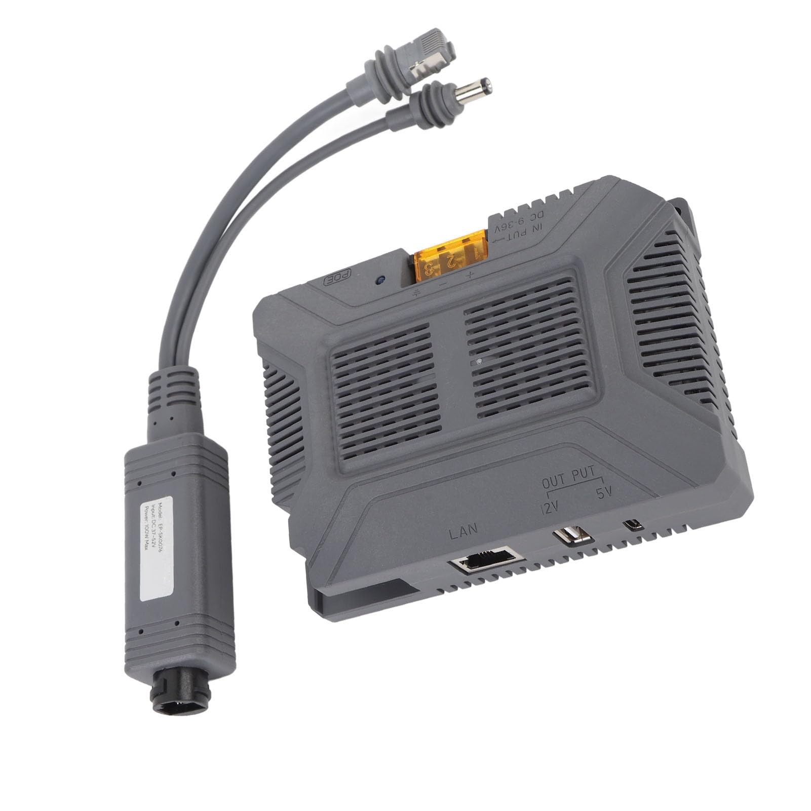 EMUKOEP Injecteur PoE Haute Performance 150 W, Kit D'Injecteur PoE Gigabit Ethernet, Injecteur 5 en 1 avec Répartiteur DC37-52 V 100 W, Idéal pour la Configuration Mini Antenne Satellite Internet