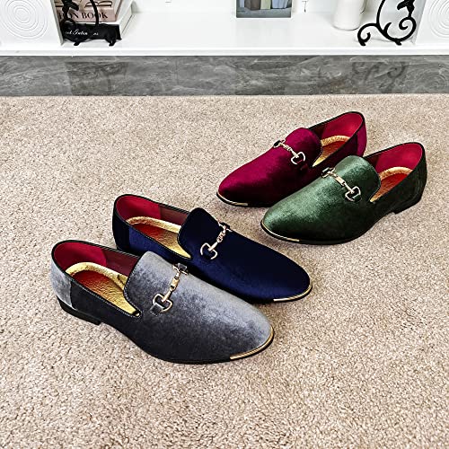 Image of FLQL Men's Luxury Penny Loafer Slip-On Velvet Shoes Party Dancing Shoes Suede Wedding Shoes Plus Size 7-13