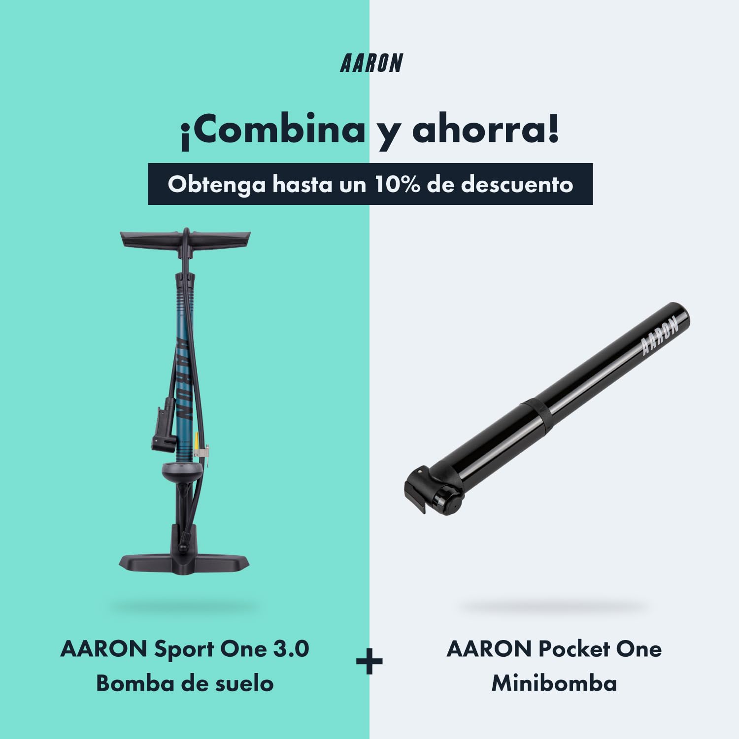 AARON Sport One - Bomba de pie para Bicicleta manómetro para Todo Tipo de válvulas, con Accesorio para Pelotas, Amarillo