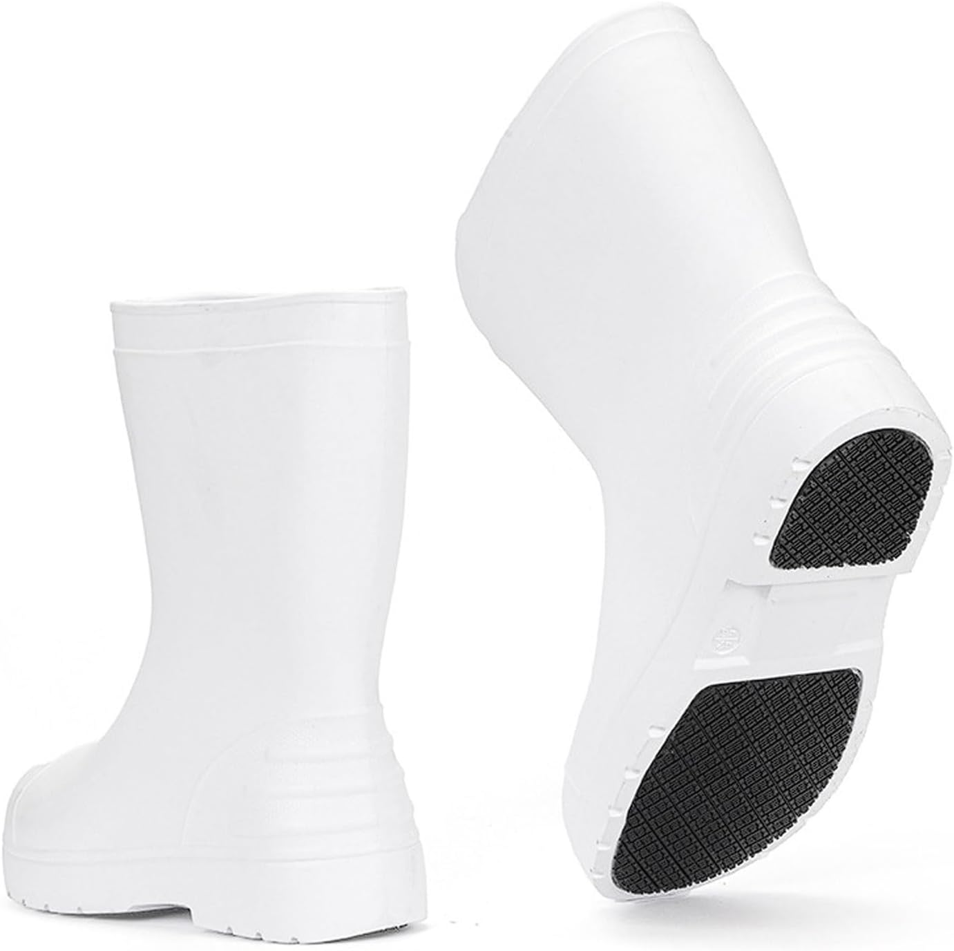 Chef's Waterproof Slip-On Rain Boots, Mid-Calf Oil-Resistant EVA Kitchen Shoes with Anti-Slip Patches Water shoes