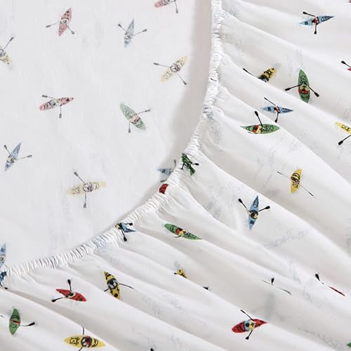 Miniatura 7 de Eddie Bauer - Sábanas individuales, juego de ropa de cama de percal de algodón, decoración del hogar crujiente y fresca (Kayaks, individual)