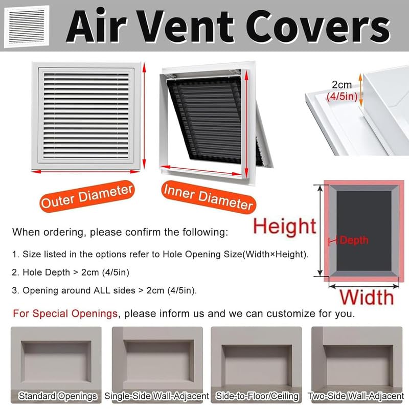 Tapa de ventilación, Tapa Cuadrada roja para Panel eléctrico, Escape Empotrado de 20x42 Pulgadas - diseño Plano Que Ahorra Espacio para hoteles, Ideal para la protección de Paneles eléctrico