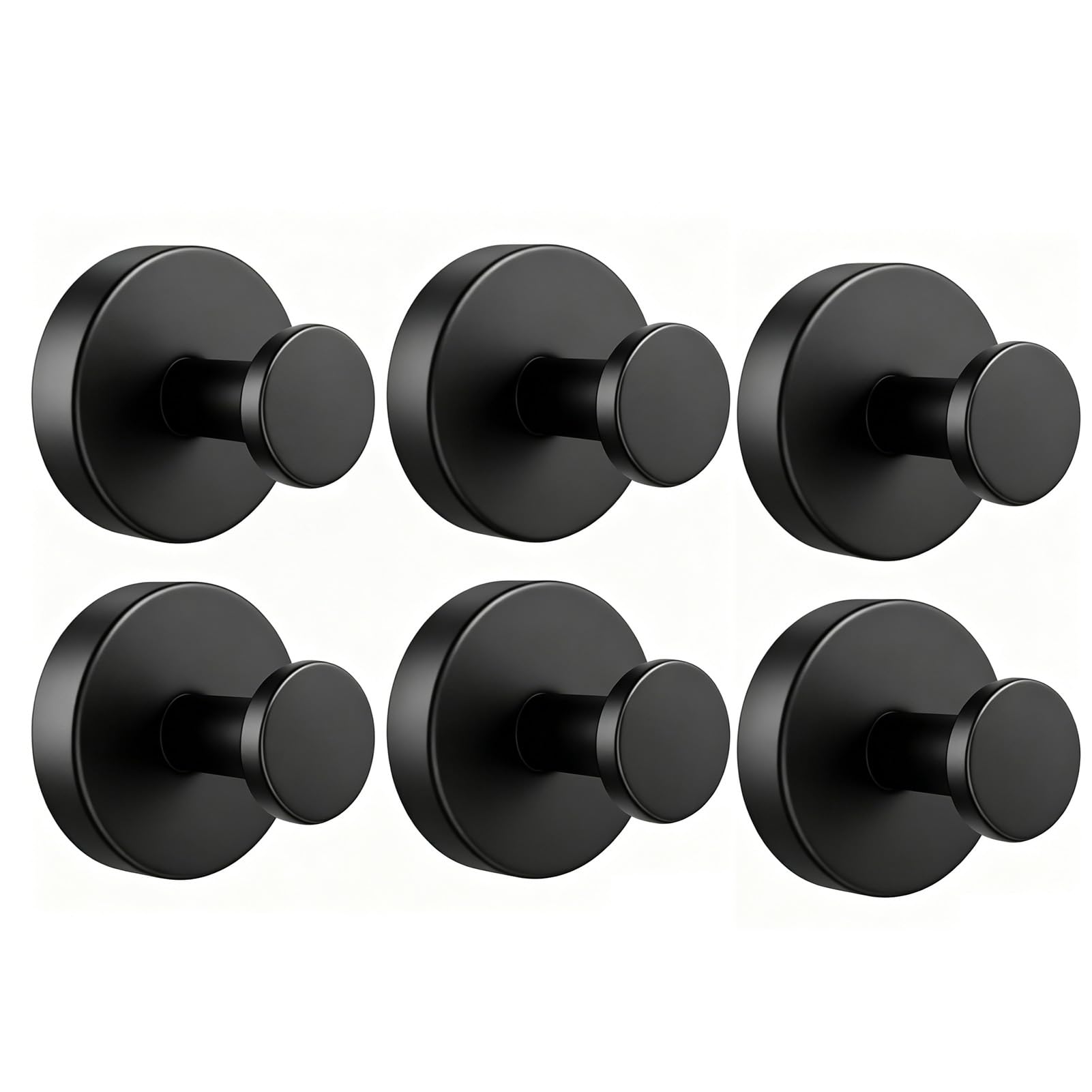 6 ganchos con ventosa, ganchos con ventosa, color negro, ventosa con toallero extrafuertes, reutilizables y extraíbles, ganchos para toallas de baño y cocina