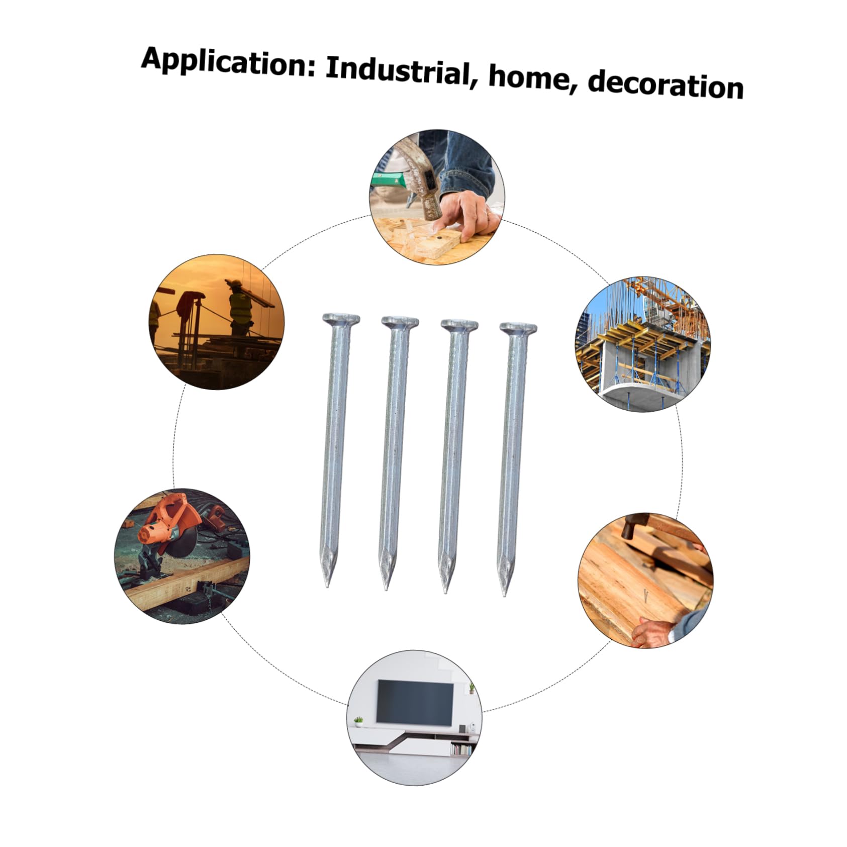 MUCKLILY 515pcs Cement Nails Set Flat Galvanized for Concrete Wall Nailer Woodworking and